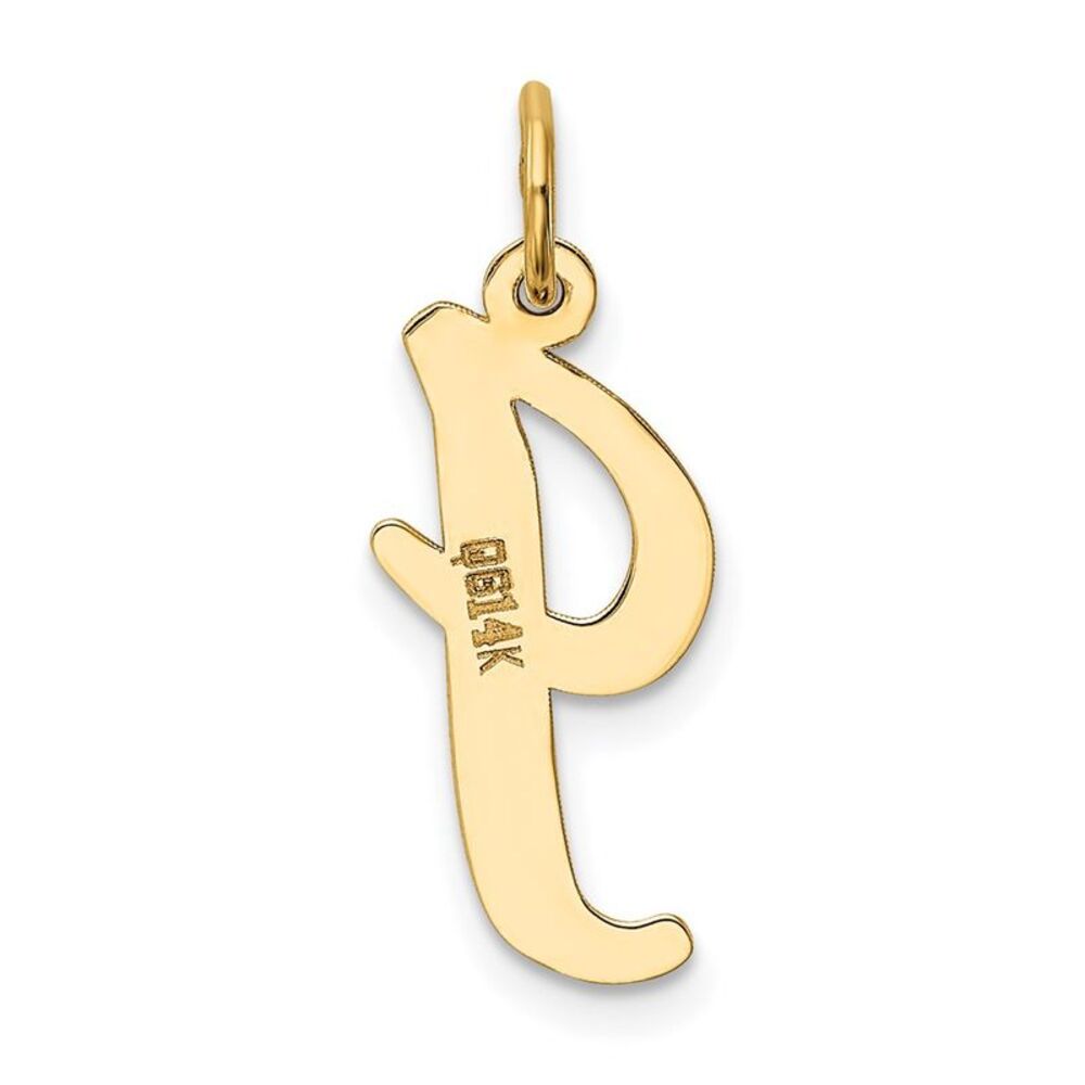 Kazi Luxury 14k Yellow Gold Large Script Letter I… - image 3